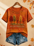 Women's Fall Is My Favorite Color Printed short-sleeved T-shirt
