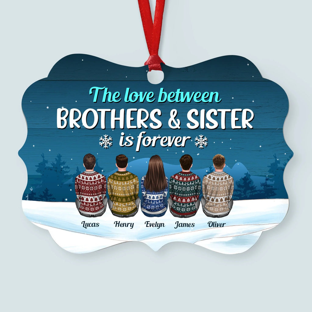 Life Is Better With Cousins - Personalized Aluminum Ornament - Christmas Gift For Cousins - Ugly Christmas Sweater Sitting