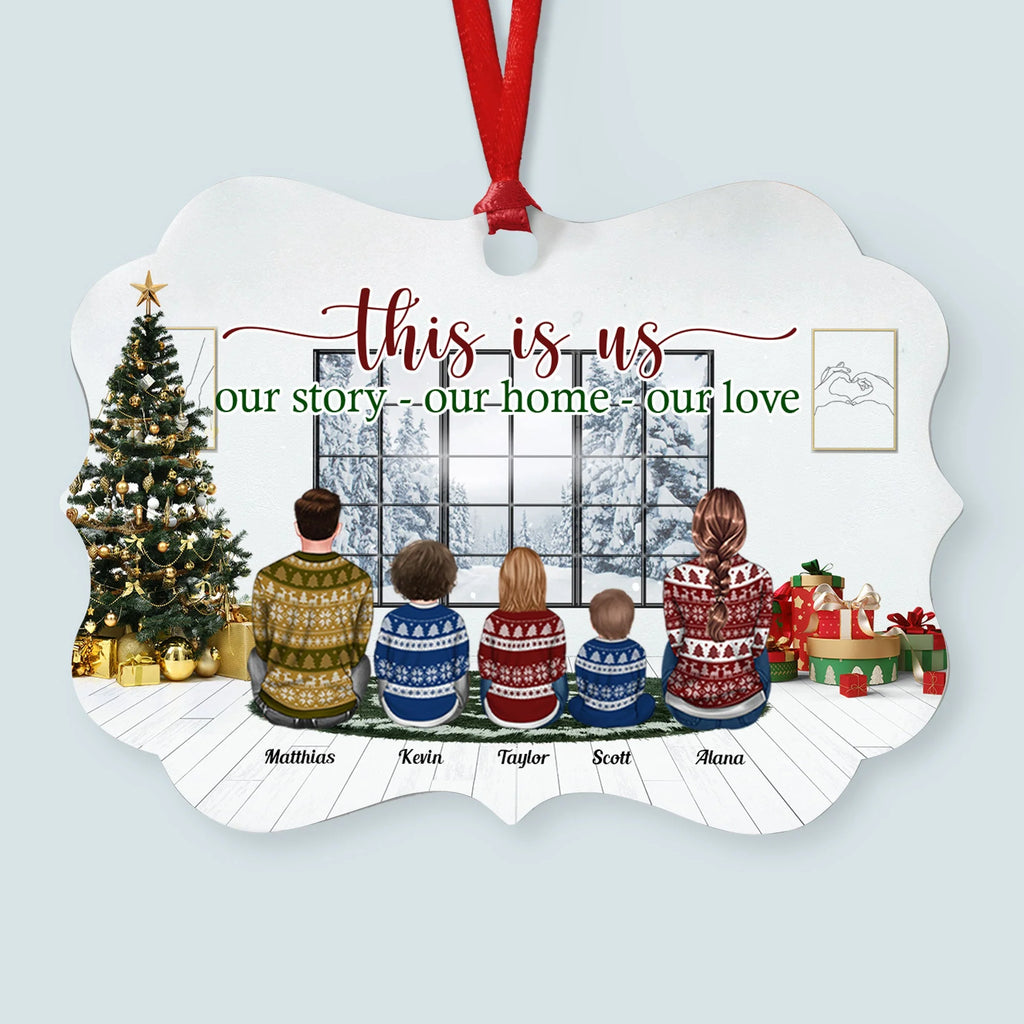 Our Home Our Love - Personalized Alumium Ornament - Christmas Gifts For Family, Wife, Husband, Mom, Dad