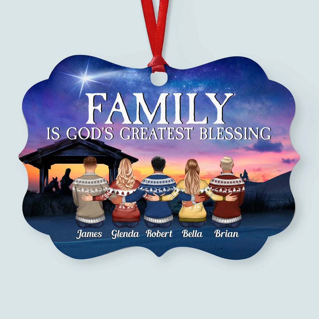Brothers & Sisters Are God Way Of Making Sure We Never Walk Alone - Personalized Aluminum Ornament - Family Hugging