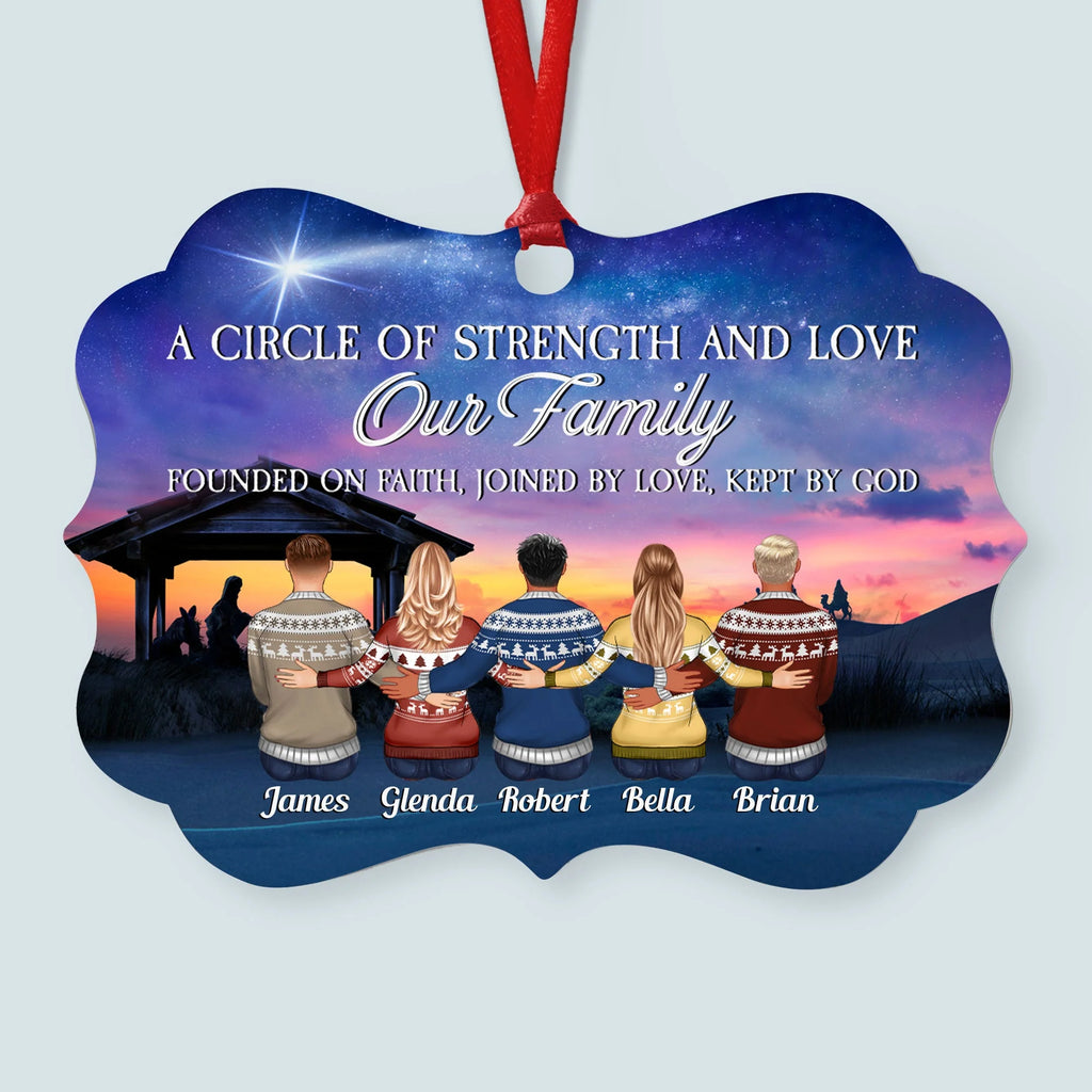 Brothers & Sisters Are God Way Of Making Sure We Never Walk Alone - Personalized Aluminum Ornament - Family Hugging