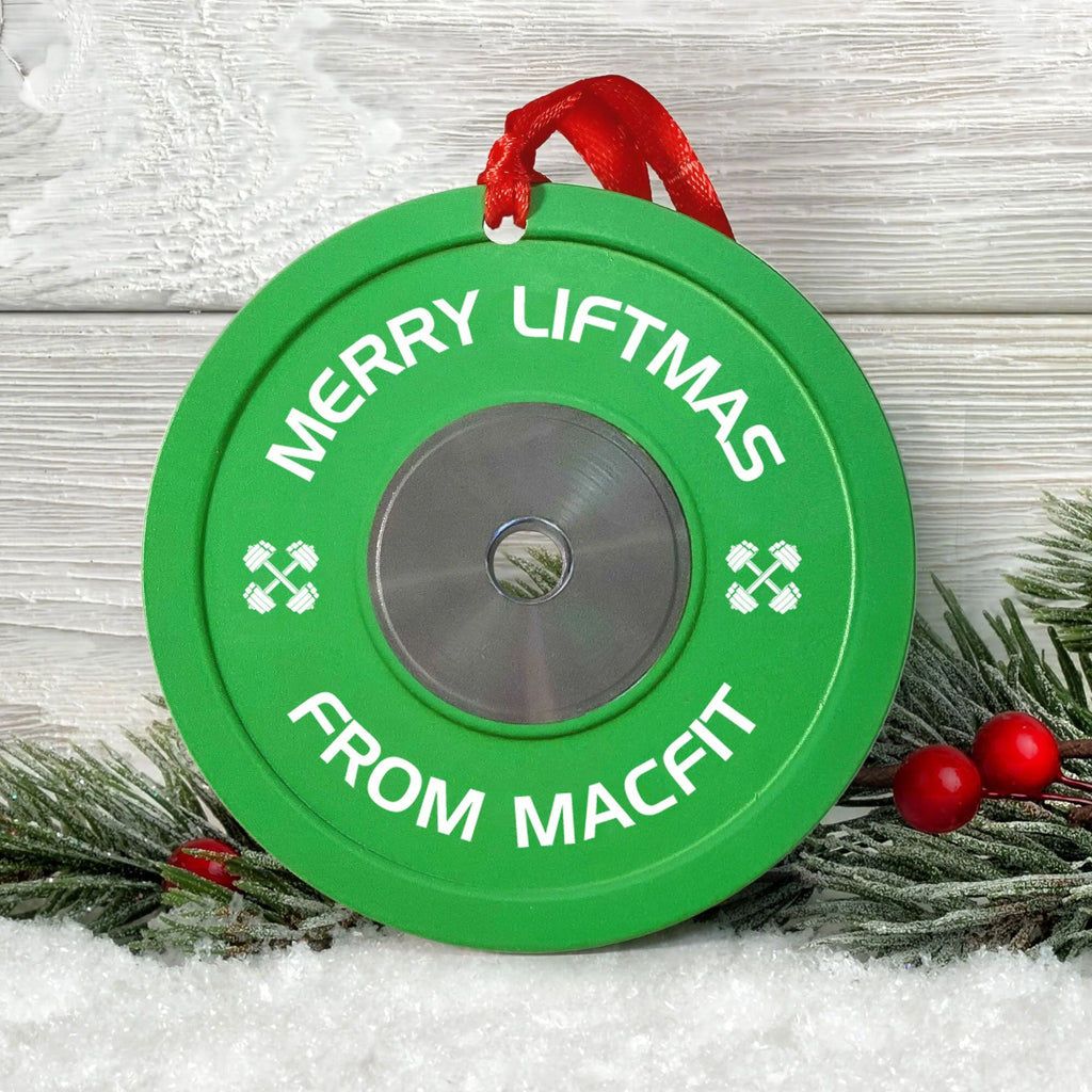 [Only available in the U.S] Merry Liftmas Weight Plates - Personalized Aluminum Ornament - Christmas Fitness Gym Weightlifting Gift For Gymer, Weightlifters, PTs