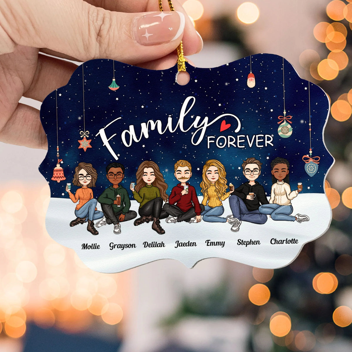 Family Forever - Christmas Eve - Personalized Family Ornament