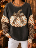 Women's Autumn Polka Dot Pumpkin Sweatshirt