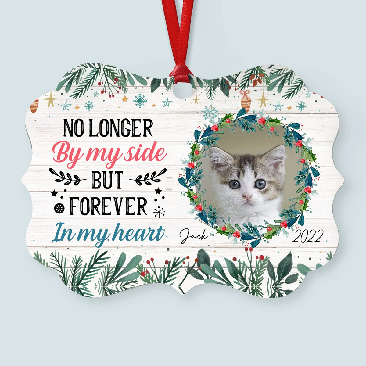 Forever In My Heart - Personalized Aluminum Ornament - Christmas, Memorial Gift For Pet Loss Owners, Cat Lover, Dog Lover